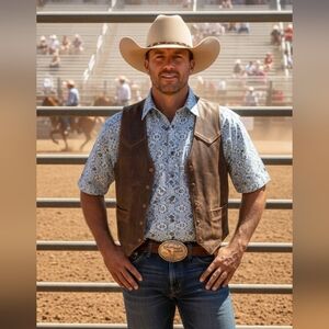 Cody James Aztec Pattern Pearl Snap Short Sleeved Shirt Western Cowboy Size L